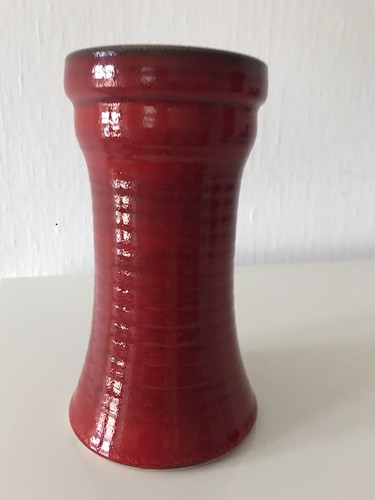 Rote keramik vase - 60/70-er:,