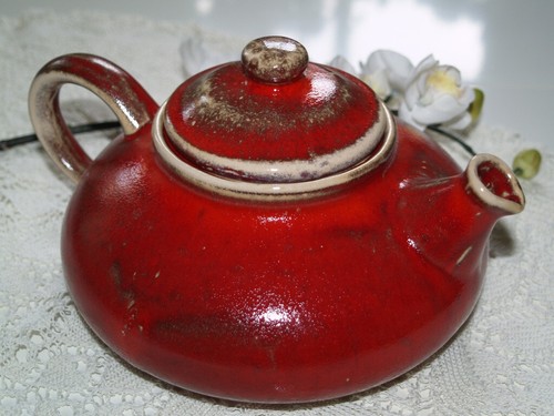 Teekanne flache form keramik - teekanne,