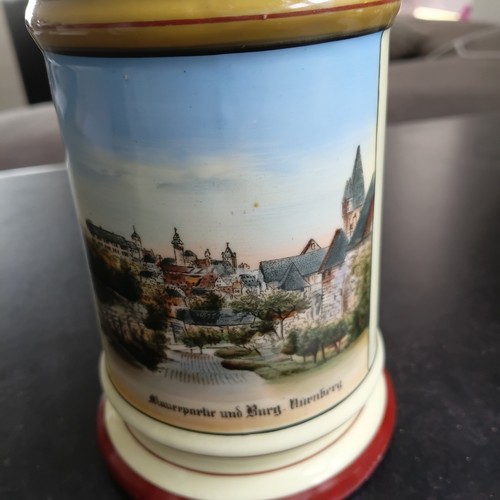 Keramik bierkrug l - l, mit