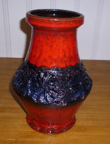 Vintage rot blaue vase - vase, aus